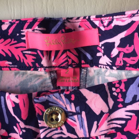 Lilly Pulitzer Navy and Pink Ankle Pants - Picture 3 of 4